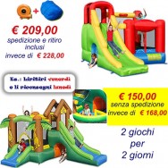 OFFERTA noleggio 2 gonfiabili - 6 in 1 e Cangurotto a 150 Eu invece di 168