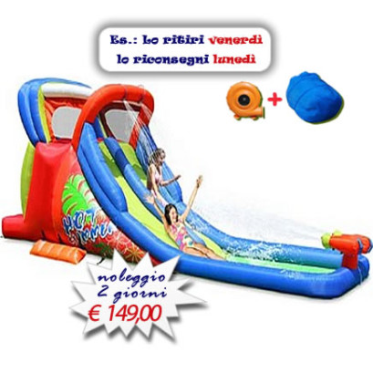Affitto-Noleggio Scivolo Gonfiabile Acquatico Hot Summer da usare con e senza acqua