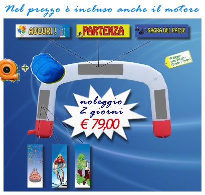 ARCO GONFIABILE PERSONALIZZABILE CON E SENZA BANNER FOTO GRANDE