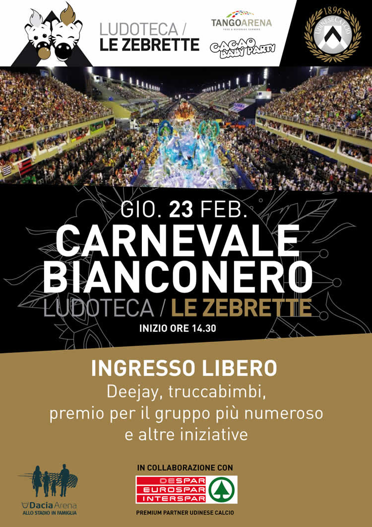 CARNEVALE Ludoteca Le Zebrette INGRESSO LIBERO con deejay, truccabimbi a altre iniziative