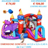 Noleggio Castello Gonfiabile Draghetto con scivolo gonfiabile di medie dimensioni