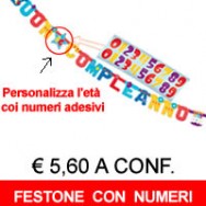 Festone Buon Compleanno cm 250 x15 personalizzabile con adesivi compresi - 1 pz ad eu 5,60