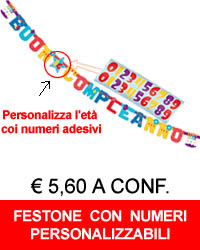 Festone personalizzabile con numeri - misure 250 x 15 cm