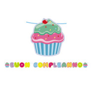 KIT SCRITTA MAXI BUON COMPLEANNO CUPCAKE MISURA MT6 X 25