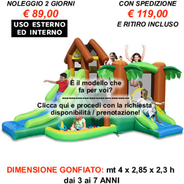 CANGUROTTO - Castello gonfiabile con scivolo gonfiabile di medie dimensioni