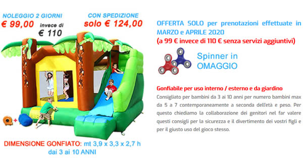 Offerta noleggio gonfiabile superscivolo Giungla a PORTOGRUARO e provincia - Cacao Baby Party Snc (Tel. 0421 630282) noleggia e vende i suoi prodotti e giochi nelle seguenti regioni e province: Abruzzo, Chieti, L'Aquila, Pescara, Teramo, Basilicata, Matera, Potenza, Calabria, Catanzaro, Cosenza, Crotone, Reggio di Calabria, Vibo Valentia, Campania, Avellino, Benevento, Caserta, Napoli, Salerno, Emilia Romagna, Bologna, Ferrara, Forlì-Cesena, Modena, Parma, Piacenza, Ravenna, Reggio nell'Emilia, Rimini, Friuli Venezia Giulia, Gorizia, Pordenone, Trieste, Udine, Lazio, Frosinone, Latina, Rieti, Roma, Viterbo, Liguria, Genova, Imperia, La Spezia, Savona, Lombardia, Bergamo, Brescia, Como, Cremona, Lecco, Lodi, Mantova, Milano, Monza e della Brianza, Pavia, Sondrio, Varese, Marche, Ancona, Ascoli Piceno, Fermo, Macerata, Pesaro e Urbino, Molise, Campobasso, Isernia, Piemonte, Alessandria, Asti, Biella, Cuneo, Novara, Torino, Verbano-Cusio-Ossola, Vercelli, Puglia, Bari, Barletta-Andria-Trani, Brindisi, Foggia, Lecce, Taranto, Sardegna, Cagliari, Carbonia-Iglesias, Medio Campidano, Nuoro, Ogliastra, Olbia-Tempio, Oristano, Sassari, Sicilia, Agrigento, Caltanissetta, Catania, Enna, Messina, Palermo, Ragusa, Siracusa, Trapani, Toscana, Arezzo, Firenze, Grosseto, Livorno, Lucca, Massa-Carrara, Pisa, Pistoia, Prato, Siena, Trentino-Alto Adige, Bolzano/Bozen, Trento, Umbria, Perugia, Terni, Valle d'Aosta, Valle d'Aosta, Vallée d'Aoste, Veneto, Belluno, Padova, Rovigo, Treviso, Venezia, Verona, Vicenza, regione Abruzzo, provincia di Chieti, provincia di L'Aquila, provincia di Pescara, provincia di Teramo, provincia di Basilicata, provincia di Matera, provincia di Potenza, regione Calabria, provincia di Catanzaro, provincia di Cosenza, provincia di Crotone, provincia di Reggio di Calabria, provincia di Vibo Valentia, provincia di Campania, provincia di Avellino, provincia di Benevento, provincia di Caserta, provincia di Napoli, provincia di Salerno, regione Emilia Romagna, provincia di Bologna, provincia di Ferrara, provincia di Forlì-Cesena, provincia di Modena, provincia di Parma, provincia di Piacenza, provincia di Ravenna, provincia di Reggio nell'Emilia, provincia di Rimini, regione Friuli Venezia Giulia, provincia di Gorizia, provincia di Pordenone, provincia di Trieste, provincia di Udine, regione Lazio, provincia di Frosinone, provincia di Latina, provincia di Rieti, provincia di Roma, provincia di Viterbo, provincia di Liguria, provincia di Genova, provincia di Imperia, provincia di La Spezia, provincia di Savona, regione Lombardia, provincia di Bergamo, provincia di Brescia, provincia di Como, provincia di Cremona, provincia di Lecco, provincia di Lodi, provincia di Mantova, provincia di Milano, provincia di Monza e della Brianza, provincia di Pavia, provincia di Sondrio, provincia di Varese, regione Marche, provincia di Ancona, provincia di Ascoli Piceno, provincia di Fermo, provincia di Macerata, provincia di Pesaro e Urbino, regione Molise, provincia di Campobasso, provincia di Isernia, regione Piemonte, provincia di Alessandria, provincia di Asti, provincia di Biella, provincia di Cuneo, provincia di Novara, provincia di Torino, provincia di Verbano-Cusio-Ossola, provincia di Vercelli, regione Puglia, provincia di Bari, provincia di Barletta-Andria-Trani, provincia di Brindisi, provincia di Foggia, provincia di Lecce, provincia di Taranto, regione Sardegna, provincia di Cagliari, provincia di Carbonia-Iglesias, provincia di Medio Campidano, provincia di Nuoro, provincia di Ogliastra, provincia di Olbia-Tempio, provincia di Oristano, provincia di Sassari, regione Sicilia, provincia di Agrigento, provincia di Caltanissetta, provincia di Catania, provincia di Enna, provincia di Messina, provincia di Palermo, provincia di Ragusa, provincia di Siracusa, provincia di Trapani, regione Toscana, provincia di Arezzo, provincia di Firenze, provincia di Grosseto, provincia di Livorno, provincia di Lucca, provincia di Massa-Carrara, provincia di Pisa, provincia di Pistoia, provincia di Prato, provincia di Siena, regione Trentino-Alto Adige, provincia di Bolzano Bozen, provincia di Trento, regione Umbria, provincia di Perugia, provincia di Terni, provincia di Valle d'Aosta, regione Valle d'Aosta, Vallée d'Aoste, regione Veneto, provincia di Belluno, provincia di Padova, provincia di Rovigo, provincia di Treviso, provincia di Venezia, provincia di Verona, provincia di Vicenza, Venezia, Chioggia, San Donà di Piave, Mira, Spinea, Mirano, Jesolo, Portogruaro, Summaga, Pradipozzo, Lugugnana, Giussago, Torresella, Portovecchio, Mazzolada, Loncon, Levada, Cavanella, Martellago, Scorzè, Santa Maria di Sala, Marcon, Noale, Dolo, Cavarzere, Cavallino-Treporti, Camponogara, San Stino di Livenza, Salzano, Eraclea, Pianiga, San Michele al Tagliamento, Caorle, Musile di Piave, Campolongo Maggiore, Concordia Sagittaria, Vigonovo, Quarto d'Altino, Fiesso d'Artico, Stra, Campagna Lupia, Noventa di Piave, Fossò, Meolo, Ceggia, Fossalta di Portogruaro, Villanova di Fossalta di Portogruaro, Torre di Mosto, Pramaggiore, Blessaglia di Pramaggiore, Fossalta di Piave, Annone Veneto, Cinto Caomaggiore, Cona, Gruaro, Teglio Veneto, Pordenone, Portogruaro, Cordenons, Azzano Decimo, Porcia, San Vito al Tagliamento, Fontanafredda, Spilimbergo, Maniago, Fiume Veneto, Brugnera, Aviano, Casarsa della Delizia, Zoppola, Prata di Pordenone, Pasiano di Pordenone, Caneva, Sesto al Reghena, Roveredo in Piano, Chions, San Giorgio della Richinvelda, Montereale Valcellina, San Quirino, Valvasone, Arzene, Pravisdomini, Polcenigo, Morsano al Tagliamento, Cordovado, Budoia, Sequals, Travesio, Vajont, Fanna, Meduno, Cavasso Nuovo, Pinzano al Tagliamento, San Martino al Tagliamento, Vivaro, Arba, Claut, Castelnovo del Friuli, Vito d'Asio, Frisanco, Tramonti di Sotto, Cimolais, Erto e Casso, Clauzetto, Tramonti di Sopra, Andreis, Barcis, Udine, Codroipo, Tavagnacco, Cervignano del Friuli, Latisana, Cividale del Friuli, Gemona dl Friuli, Tolmezzo, Pasian di Prato, Tarcento, San Daniele del Friuli, Campoformido, Tricesimo, San Giorgio di Nogaro, Pozzuolo del Friuli, Martignacco, Lignano Sabbiadoro, Buja, Manzano, Fagagna, Rivignano Teor, San Giovanni al Natisone, Remanzacco, Majano, Pavia di Udine, Povoletto, Palmanova, Basiliano, Fiumicello, Pagnacco, Mortegliano, Reana del Rojale, Gonars, Tarvisio, Premariacco, Buttrio, Talmassons, Sedegliano, Castions di Strada, Lestizza, Pradamano, Bagnaria Arsa, Aquileia, Corno di Rosazzo, Faedis, Palazzolo dello Stella, Osoppo, Ragogna, Ruda, Cassacco, Torviscosa, Terzo d'Aquileia, Artegna, Varmo, Carlino, Nimis, Mereto di Tomba, Paularo, Porpetto, Muzzana del Turgnano, Pocenia, Bertiolo, Rive D'Arcano, Moruzzo, Santa Maria La Longa, Magnano in Riviera, Dignano, Villa Santina, Paluzza, Aiello del Friuli, Colloredo di Monte Albano, Trasaghis, Coseano, San Pietro al Natisone, Arta Terme, Venzone, Torreano, Ronchis, Ovaro, Bicinicco, Marano Lagunare, Attimis, Forgaria nel Friuli, Moggio Udinese, Treppo Grande, Moimacco, San Vito di Fagagna, Trivignano Udinese, Camino al Tagliamento, Precenicco, Pontebba, Villa Vicentina, Sutrio, Enemonzo, San Vito al Torre, Campolongo Tapogliano, Flaibano, San Leonardo, Cavazzo Carnico, Resia, Forni di Sopra, Ampezzo, Pulfero, Malborghetto Valbruna, Socchieve, Prato Carnico, Verzegnis, Amaro, Visco, Prepotto, Bordano, Lauco, Cercivento, Chiusaforte, Lusevera, Chiopris-Viscone, Taipana, Treppo Carnico, Forni di Sotto, Forni Avoltri, Zuglio, Ravascletto, Montenars, Comeglians, Raveo, Rigolato, Savogna, Sauris, Stregna, Grimacco, Resiutta, Preone, Dogna, Drenchia, Ligosullo, Treviso, Conegliano, Castelfranco Veneto, Montebelluna, Vittorio Veneto, Mogliano Veneto, Paese, Oderzo, Villorba, Preganziol, Vedelago, Roncade, San Biagio di Callalta, Casale sul Sile, Ponzano Veneto, Spresiano, Pieve di Soligo, Susegana, Casier, Zero Branco, Carbonera, Riese Pio X, Motta di Livenza, Trevignano, Valdobbiadene, Volpago del Montello, Silea, San Vendemiano, Quinto di Treviso, Mareno di Piave, Resana, Maserada sul Piave, Istrana, Loria, Santa Lucia di Piave, Asolo, Farra di Soligo, Ponte di Piave, Caerano di San Marco, Breda di Piave, Pederobba, San Zenone degli Ezzelini, Castello di Godego, Cordignano, Vazzola, San Fior, Altivole, Nervesa della Battaglia, Salgareda, Cornuda, Sernaglia della Battaglia, Gaiarine, Godega di Sant'Urbano, Crocetta del Montello, Fonte, Borso del Grappa, Fontanelle, San Pietro di Feletto, Codognè, Povegliano, Colle Umberto, Giavera del Montello, Maser, Mansuè, San Polo di Piave, Cappella Maggiore, Crespano del Grappa, Ormelle, Morgano, Arcade, Tarzo, Monastier di Treviso, Gorgo al Monticano, Follina, Cessalto, Orsago, Vidor, Chiarano, Cimadolmo, Miane, Sarmede, Fregona, Cavaso del Tomba, Meduna di Livenza, Moriago della Battaglia, Cison di Valmarino, Castelcucco, Revine Lago, Paderno del Grappa, Possagno, Segusino, Zenson di Piave, Refrontolo, Monfumo, Portobuffolè, Padova, Albignasego, Selvazzano Dentro, Vigonza, Cittadella, Abano Terme, Piove di Sacco, Monselice, Este, Cadoneghe, Rubano, Campodarsego, Ponte San Nicolò, San Martino di Lupari, Vigodarzere, Trebaseleghe, Camposampiero, Mestrino, Piazzola sul Brenta, Montegrotto Terme, Noventa Padovana, Conselve, Saonara, San Giorgio delle Pertiche, Villafranca Padovana, Piombino Dese, Montagnana, Maserà di Padova, Due Carrare, Teolo, Legnaro, Borgoricco, Tombolo, Fontaniva, Limena, Carmignano di Brenta, Loreggia, Curtarolo, Sant'Angelo di Piove di Sacco, Santa Giustina in Colle, Galliera Veneta, Solesino, Brugine, Codevigo, San Giorgio in Bosco, Torreglia, Villanova di Camposampiero, Massanzago, Ospedaletto Euganeo, Campo San Martino, Cervarese Santa Croce, Villa del Conte, Casalserugo, Correzzola, Saccolongo, Rovolon, Casale di Scodosia, Arzergrande, Grantorto, Cartura, Veggiano, San Pietro in Gu, Anguillara Veneta, Tribano, Galzignano Terme, Gazzo, Stanghella, Battaglia Terme, Pontelongo, Pernumia, Pozzonovo, Bagnoli di Sopra, Bovolenta, Vo', Agna, Polverara, Lozzo Atestino, Baone, San Pietro Viminario, Saletto, Merlara, Campodoro, Terrassa Padovana, Boara Pisani, Ponso, Sant'Elena, Candiana, Santa Margherita d'Adige, Villa Estense, Arre, Urbana, Sant'Urbano, Granze, Cinto Euganeo, Megliadino San Vitale, Megliadino San Fidenzio, Arquà Petrarca, Masi, Vescovana, Carceri, Castelbaldo, Piacenza d'Adige, Vighizzolo d'Este, Barbona, Gorizia, Monfalcone, Ronchi dei Legionari, Grado, Cormons, Staranzano, Gradisca d'Isonzo, San Canzian d'Isonzo, Romans d'Isonzo, Fogliano Redipuglia, Turriaco, Sagrado, San Pier d'Isonzo, Savogna d'Isonzo, Capriva del Friuli, Farra d'Isonzo, Villesse, Mossa, San Lorenzo Isontino, Mariano del Friuli, Doberdò del Lago, Medea, San Floriano del Collio, Moraro, Dolegna del Collio, Trieste, Muggia, Duino-Aurisina, San Dorligo della Valle-Dolina, Sgonico, Monrupino, Vicenza, Bassano del Grappa, Schio, Valdagno, Arzignano, Thiene, Montecchio Maggiore, Lonigo, Malo, Cassola, Romano d'Ezzelino, Rosà, Dueville, Marostica, Chiampo, Tezze sul Brenta, Altavilla Vicentina, Cornedo Vicentino, Torri di Quartesolo, Caldogno, Creazzo, Camisano Vicentino, Isola Vicentina, Marano Vicentino, Monticello Conte Otto, Noventa Vicentina, Trissino, Breganze, Sandrigo, Piovene Rocchette, Rossano Veneto, Arcugnano, Mussolente, Costabissara, Sovizzo, Sarego, Zugliano, Brendola, Zanè, Montebello Vicentino, Bolzano Vicentino, Recoaro Terme, Asiago, Castelgomberto, Villaverla, Torrebelvicino, Santorso, Quinto Vicentino, Longare, Sarcedo, Nove, Montecchio Precalcino, Barbarano Vicentino, Sossano, Pojana Maggiore, Roana, Grisignano di Zocco, Brogliano, Fara Vicentino, Cartigliano, Grumolo delle Abbadesse, Lugo di Vicenza, Carrè, San Vito di Leguzzano, Mason Vicentino, Gambellara, Montegalda, Cogollo del Cengio, Valli del Pasubio, Arsiero, Montorso Vicentino, Bressanvido, Pove del Grappa, Nanto, Orgiano, Castegnero, Monte di Malo, Pozzoleone, Monteviale, Lusiana, Schiavon, Chiuppano, Molvena, Caltrano, Velo d'Astico, Gallio, Altissimo, Conco, Pianezze, Albettone, Solagna, Villaga, Grancona, Valstagna, Montegaldella, Mossano, Campiglia dei Berici, Enego, San Nazario, Alonte, San Pietro Mussolino, Agugliaro, Zermeghedo, Crespadoro, Calvene, Valdastico, San Germano dei Berici, Nogarole Vicentino, Salcedo, Cismon del Grappa, Asigliano Veneto, Gambugliano, Campolongo sul Brenta, Zovencedo, Pedemonte, Foza, Rotzo, Posina, Tonezza del Cimone, Lastebasse, Laghi, Verona, Villafranca di Verona, Legnago, San Giovanni Lupatoto, San Bonifacio, Bussolengo, Sona, Negrar, Pescantina, Cerea, Bovolone, Zevio, Valeggio sul Mincio, Sommacampagna, San Martino Buon Albergo, Castelnuovo del Garda, San Pietro in Cariano, Castel d'Azzano, Sant'Ambrogio di Valpolicella, Isola della Scala, Grezzana, Peschiera del Garda, Vigasio, Oppeano, Monteforte d'Alpone, Cologna Veneta, Nogara, Colognola ai Colli, Lavagno, Caprino Veronese, Caldiero, Mozzecane, Povegliano Veronese, Soave, Buttapietra, Bardolino, Lazise, Arcole, Ronco all'Adige, Villa Bartolomea, Casaleone, Cavaion Veronese, Gazzo Veronese, Illasi, Albaredo d'Adige, San Giovanni Ilarione, Veronella, Zimella, Tregnago, Minerbe, Montecchia di Crosara, Fumane, Sanguinetto, Garda, Roncà, Castagnaro, Salizzole, Costermano, Malcesine, Nogarole Rocca, Bosco Chiesanuova, Isola Rizza, Marano di Valpolicella, Belfiore, Sorgà, Pastrengo, San Pietro di Morubio, Torri del Benaco, Trevenzuolo, Roverchiara, Badia Calavena, Dolcè, Vestenanova, Sant'Anna d'Alfaedo, Pressana, Mezzane di Sotto, Brenzone sul Garda, Cerro Veronese, Affi, Terrazzo, Angiari, Rivoli Veronese, Roverè Veronese, Bonavigo, Erbè, Bevilacqua, Roveredo di Guà, Cazzano di Tramigna, Boschi Sant'Anna, Brentino Belluno, San Zeno di Montagna, Palù, Concamarise, Selva di Progno, Velo Veronese, Erbezzo, San Mauro di Saline, Ferrara di Monte Baldo, Rovigo, Adria, Porto Viro, Lendinara, Occhiobello, Badia Polesine, Porto Tolle, Taglio di Po, Rosolina, Villadose, Ariano nel Polesine, Castelmassa, Fiesso Umbertiano, Polesella, San Martino di Venezze, Ceregnano, Loreo, Lusia, Stienta, Castelnovo Bariano, Trecenta, Canaro, Arquà Polesine, Fratta Polesine, Costa di Rovigo, Bergantino, Ficarolo, Corbola, Pontecchio Polesine, Giacciano con Baruchella, Villanova del Ghebbo, Crespino, Melara, Ceneselli, Castelguglielmo, Pettorazza Grimani, Gavello, Papozze, Bosaro, Frassinelle Polesine, Bagnolo di Po, Pincara, Villamarzana, Salara, Guarda Veneta, San Bellino, Gaiba, Canda, Villanova Marchesana, Calto, Belluno, Feltre, Sedico, Ponte nelle Alpi, Alpago, Santa Giustina, Mel, Cortina d'Ampezzo, Longarone, Limana, Trichiana, Pedavena, Agordo, Cesiomaggiore, Pieve di Cadore, Auronzo di Cadore, Val di Zoldo, Quero Vas, Fonzaso, Sospirolo, Lentiai, Lamon, Alano di Piave, Santo Stefano di Cadore, Seren del Grappa, Domegge di Cadore, Arsiè, Comelico Superiore, Calalzo di Cadore, Valle di Cadore, Falcade, San Vito di Cadore, Taibon Agordino, San Pietro di Cadore, San Gregorio nelle Alpi, Vigo di Cadore, Sovramonte, Lozzo di Cadore, Chies d'Alpago, Tambre, Livinallongo del Col di Lana, Cencenighe Agordino, Sappada, Rocca Pietore, Alleghe, Canale d'Agordo, La Valle Agordina, Voltago Agordino, Vodo Cadore, Borca di Cadore, San Tomaso Agordino, Gosaldo, Rivamonte Agordino, Lorenzago di Cadore, Selva di Cadore, Vallada Agordina, Danta di Cadore, Cibiana di Cadore, Soverzene, San Nicolò di Comelico, Perarolo di Cadore, Colle Santa Lucia, Ospitale di Cadore, Zoppè di Cadore, Trento, Rovereto, Pergine Valsugana, Arco, Riva del Garda, Mori, Ala, Lavis, Levico Terme, Mezzolombardo, Cles, Borgo Valsugana, Predaia, Mezzocorona, Primiero San Martino di Castrozza, Ledro, Baselga di Pinè, Vallelaghi, Altopiano della Vigolana, Ville d'Anaunia, Dro, Storo, Predazzo, Avio, Cavalese, Brentonico, Civezzano, Villa Lagarina, Tione di Trento, Caldonazzo, Castel Ivano, Folgaria, Volano, Pinzolo, Aldeno, San Michele all'Adige, Cavedine, Comano Terme, Sella Giudicarie, Tesero, Madruzzo, Roncegno Terme, Nago-Torbole, Isera, Moena, Besenello, Giovo, Pomarolo, Cembra Lisignago, Castello-Molina di Fiemme, Pozza di Fassa, Grigno, Dimaro Folgarida, Malè, Borgo Chiese, Tenno, Nogaredo, Telve, Canazei, Vermiglio, Peio, Calliano, Porte di Rendena, Zambana, Ziano di Fiemme, Mezzano, Altavalle, San Lorenzo Dorsino, Roverè della Luna, Bleggio Superiore, Canal San Bovo, Albiano, Segonzano, Campodenno, Bedollo, Pieve di Bono-Prezzo, , Tre Ville, Contà, Scurelle, Fondo, Trambileno, Nave San Rocco, Nomi, Rabbi, Romeno, Calceranica al Lago, Vallarsa, Fornace, Ton, Denno, Spormaggiore, Spiazzo, Vigo di Fassa, Revò, Castello Tesino, Valdaone, Stenico, Imer, Molveno, Fiavè, Lavarone, Sant'Orsola Terme, Caldes, Carano, Novaledo, Andalo, Cavareno, Castelnuovo, Commezzadura, Tenna, Ronzo-Chienis, Carisolo, Sanzeno, Fai della Paganella, Mezzana, Lona-Lases, Livo, Varena, Ossana, Sover, Ospedaletto, Rumo, Panchià, Pellizzano, Sarnonico, Brez, Terragnolo, Giustino, Cimone, Campitello di Fassa, Cloz, Soraga, Sporminore, Torcegno, Croviana, Borgo Lares, Bondone, Pieve Tesino, Caderzone Terme, Daiano, Castelfondo, Terzolas, Romallo, Faedo, Telve di Sopra, Capriana, Strembo, Mazzin, Samone, Drena, Carzano, Valfloriana, Cavedago, Amblar-Don, Fierozzo, Malosco, Ronchi Valsugana, Dambel, Ronzone, Ruffrè-Mendola, Bieno, Bocenago, Pelugo, Garniga Terme, Cinte Tesino, Cagnò, Sfruz, Frassilongo, Cis, Luserna, Cavizzana, Bresimo, Castel Condino, Sagron Mis, Palù del Fersina, Vignola-Falesina, Massimeno, Bolzano, Merano, Bressanone, Laives, Brunico, Appiano sulla Strada del Vino, Lana, Caldaro sulla Strada del Vino, Renon, Sarentino, Vipiteno, Castelrotto, Silandro, Valle Aurina, Naturno, Campo Tures, Chiusa, Laces, Egna, Malles Venosta, Lagundo, Ortisei, Varna, Racines, Terlano, Lasa, Nova Ponente, San Lorenzo di Sebato, Salorno, Parcines, San Leonardo in Passiria, Ora, Fiè allo Sciliar, Badia, Prato allo Stelvio, Cornedo all'Isarco, Dobbiaco, Termeno sulla Strada del Vino, San Candido, Vandoies, Gais, San Martino in Passiria, Valdaora, Rio di Pusteria, San Genesio Atesino, Naz-Sciaves, Marebbe, Val di Vizze, Scena, Ultimo, Monguelfo-Tesido, Rasun-Anterselva, Velturno, Chienes, Falzes, Bronzolo, Campo di Trens, Laion, Selva di Val Gardena, Funes, Marlengo, Tirolo, Curon Venosta, Castelbello-Ciardes, Valle di Casies, Cortaccia sulla Strada del Vino, Brennero, Moso in Passiria, Santa Cristina Valgardena, Nova Levante, Sesto, Nalles, Tesimo, Villandro, Postal, Sluderno, Terento, San Martino in Badia, Gargazzone, Barbiano, Aldino, Meltina, Montagna, San Pancrazio, Villabassa, Luson, Perca Cermes, Selva dei Molini, Corvara in Badia, Rifiano, La Valle, Magrè sulla Strada del Vino, Senales, Rodengo, Stelvio, Vadena, Trodena nel parco naturale, Andriano, Fortezza, Tires, Tubre, Verano, Glorenza, Martello, Senale-San Felice, Avelengo, Plaus, Braies, Cortina sulla Strada del Vino, Predoi, Caines, Anterivo, Lauregno, Proves, Ponte Gardena