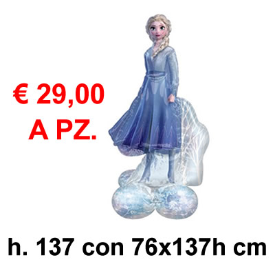 Kit maxi palloncino fai da te ad aria Elsa di Frozen con basetta e con istruzioni