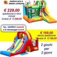 OFFERTA noleggio 2 gonfiabili - Mega Scivolo e Australia a 169 Eu invece 188 Eu