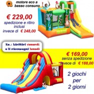 OFFERTA noleggio 2 gonfiabili - Mega Scivolo e Australia a 169 Eu invece 188 Eu