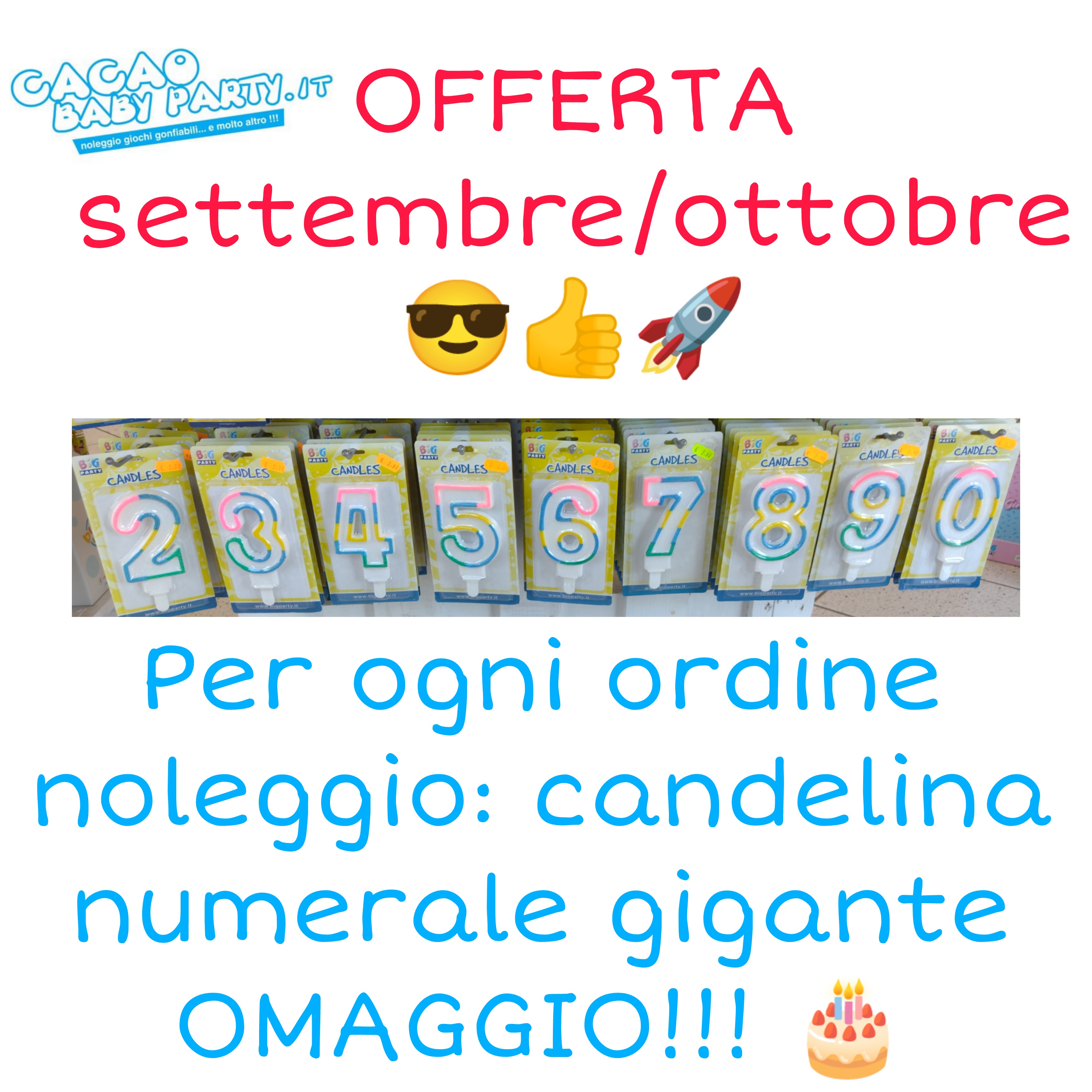 Promo per ogni ordine noleggio gonfiabili in settembre-ottobre 2022