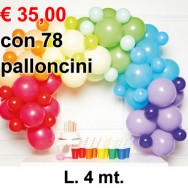 Kit 78 palloncini multicolor ad aria