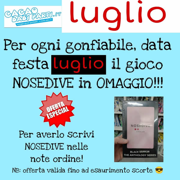 NEWSLETTER LUGLIO 2023 - Pero ogni gonfiabili noleggiato con data festa in giugno il gioco NOSEDIVE in OMAGGIO