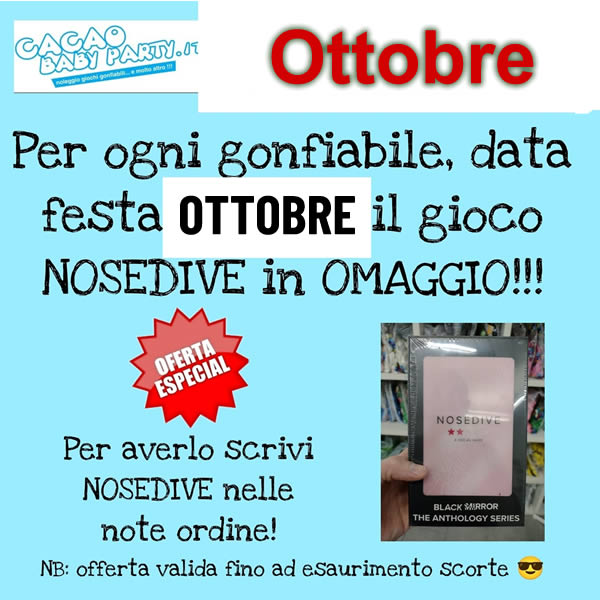 NEWSLETTER OTTOBRE 2023 - Pero ogni gonfiabili noleggiato con data festa in SETTEMBRE il gioco NOSEDIVE in OMAGGIO