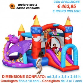 Gonfiabile Draghetto - Castello gonfiabile con scivolo