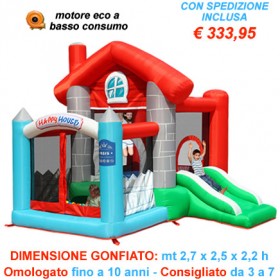 Gonfiabile Happy Casa - Vendita gonfiabile con area per saltare e scivolo