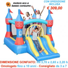 Gonfiabile Castello con doppio scivolo - Vendita Castello gonfiabili con doppio scivolo