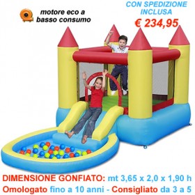 Gonfiabile Castello con Piscina - Gonfiabile acquatico con scivolino superficie per saltare e piscin