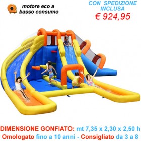 Gonfiabile Parco Acquatico - Il gonfiabile più grande e completo con tre scivoli arrampicata tunnel