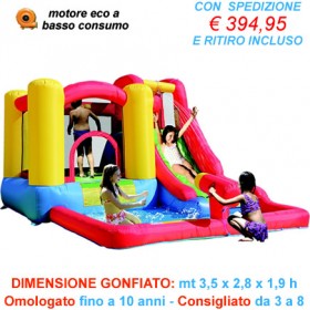 Gonfiabile Salta & Splash con cannone - Castello acquatico salterello con cannone spara acqua e sciv